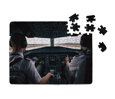 Departing Aircrafts Cockpit Printed Puzzles Aviation Shop