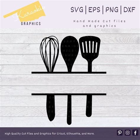 Utensilios De Cocina SVG Split Utensilios De Cocina SVG Etsy Vinyl