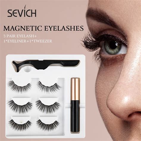 SEVICH Magnetic Eyelash Set 3 Pairs Magnet Liquid Eyeliner Magnetic