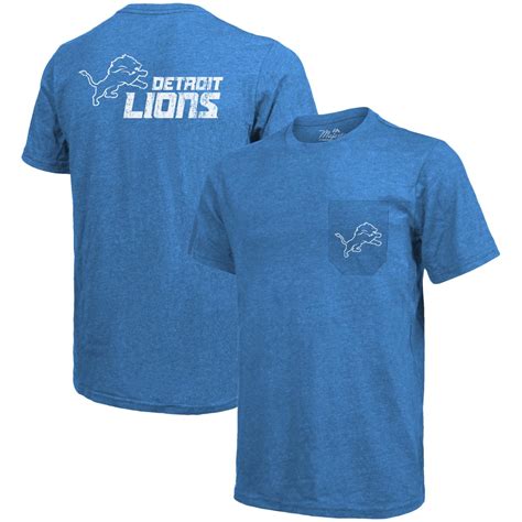 Officially Licensed Nfl Lions Majestic Threads Pocket T Shirt