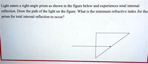 Light Enters A Right Angle Prism As Shown In The Figure Below And