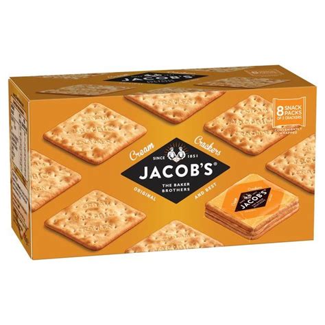 A Box Of Crackers With Cheese On Top And The Words Jack S