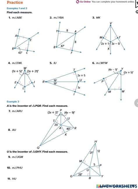 Angle Bisector Theorem Worksheet