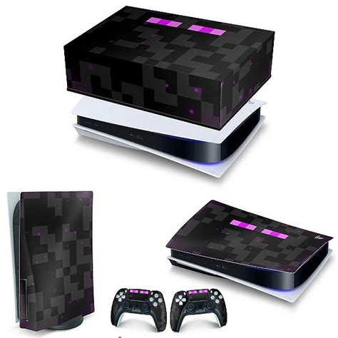 KIT PS5 Capa Anti Poeira E Skin Minecraft Enderman Pop Arte Skins