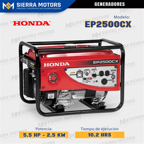 GENERADOR HONDA EP2500CX 2 5 KW 5 5 HP GASOLINA SIERRAMOTORS