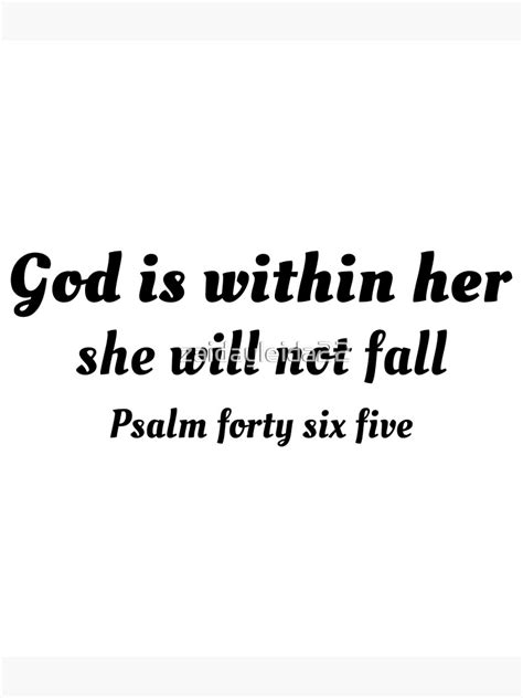 Psalm 465 God Is Within Her She Will Not Fall Poster For Sale By