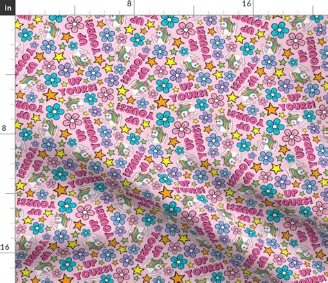 Large Scale Up Yours Sassy Middle Fabric Spoonflower