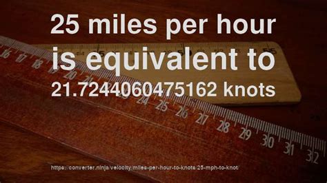 25 mph to knot - How fast is 25 miles per hour in knots? [CONVERT]