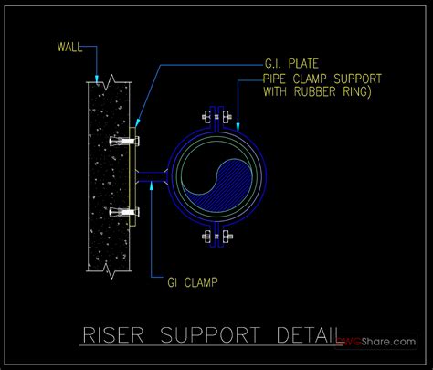 85 Free Download Of Riser Support Details Autocad Drawing Dwg