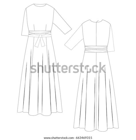 Technical Drawing Dress Sketch Vector Illustration Vector De Stock