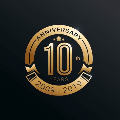 Logotipo De Aniversario De A Os Con Estilo Dorado Vector Premium