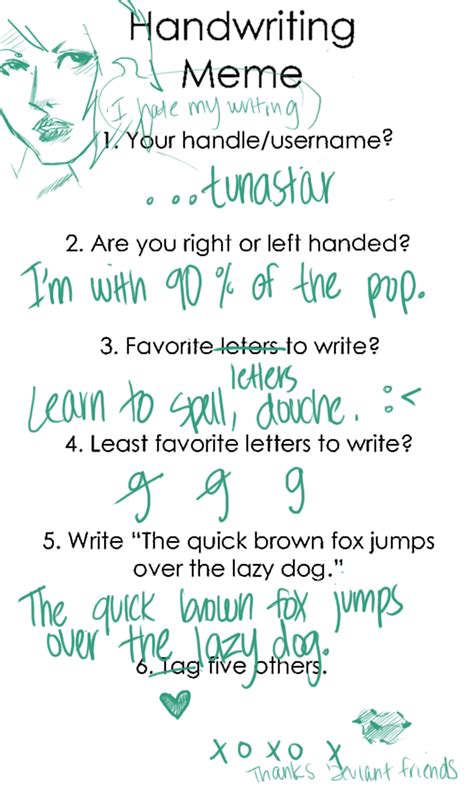 Handwriting Meme By Nataliebubble On Deviantart