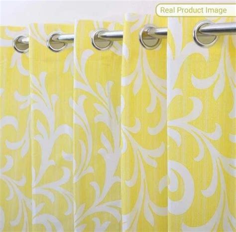 Yellow Polyester Printed Door Curtain Size X Feet Lxw At Rs