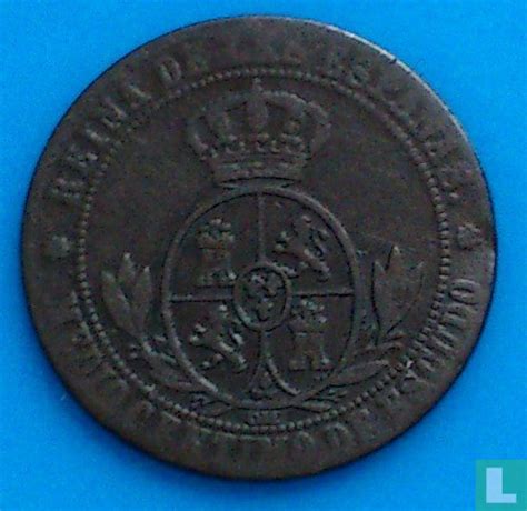 Spain ½ centimo de escudo 1868 7 pointed star KM 632 5 1868