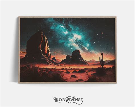 Starry Night Sky Painting, Milky Way Wall Art, Desert Night Sky, Desert ...