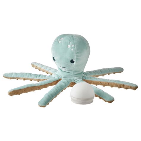 BlÅvingad Soft Toy With Led Night Light Turquoise Octopusbattery