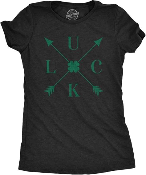 Womens Luck Arrows T Shirt Cute Shamrock Saint Patricks Day Patty