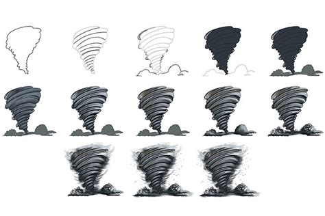 How to Draw a Tornado - A Realistic Tornado Drawing