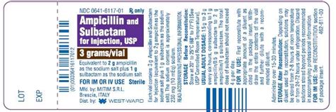 Ampicillin And Sulbactam By West Ward Pharmaceutical Corp