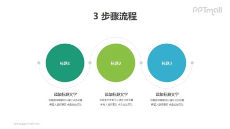 3个用虚线连接起来的圆形并列递进关系ppt图示素材下载 Pptmall