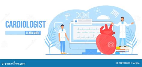 Cardiologist Vector Illustration Mini Person Concept With Heart Health