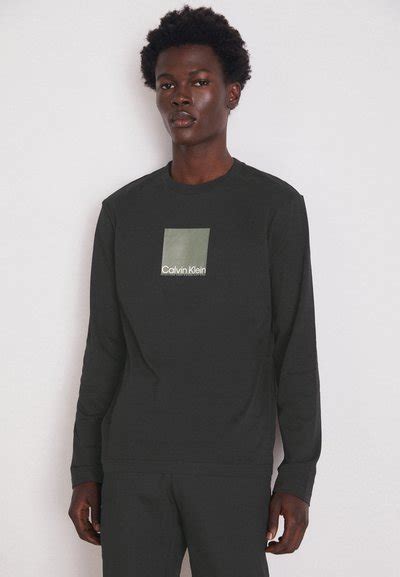 Calvin Klein Micro Logo Mock Neck Langarmshirt Blackschwarz Zalandoch