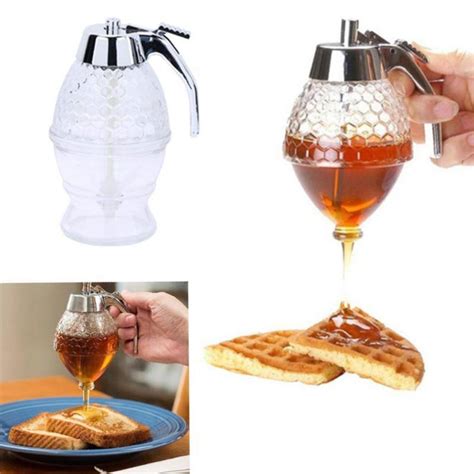 Squeeze Bottle Honey Jar Container Bee Drip Dispenser Juice Syrup Cup