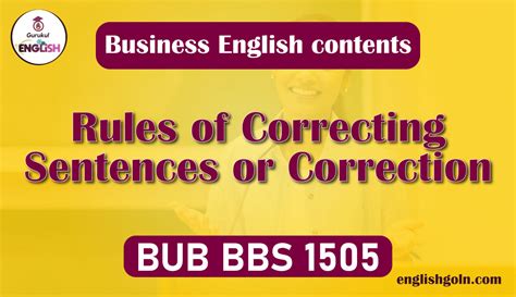 Rules Of Correcting Sentence Or Correction English Gurukul GOLN