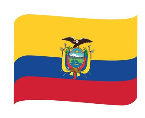 Ecuador Flag National American Latine Emblem Ribbon Icon Vector ...