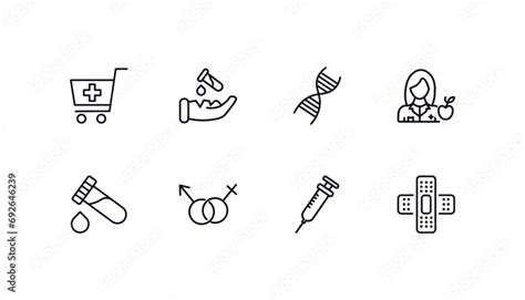 Outline Icons Set From Medical And Healthcare Concept Editable Vector