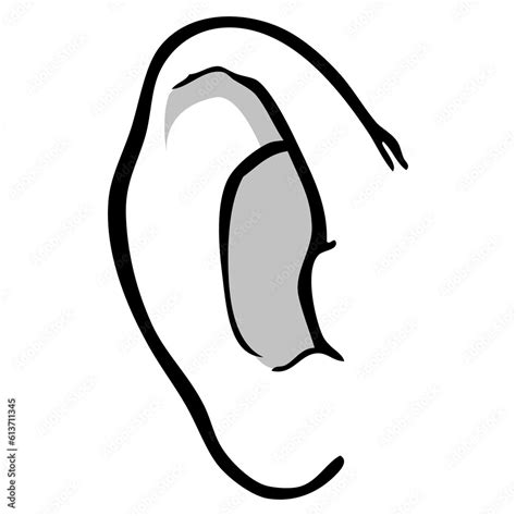 Human Ear Sketch Vector Illustration Stock Vector Adobe Stock
