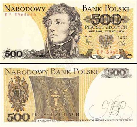 Banknot 500 zł 1982 rok Banknoty PRL Numizmatyczny