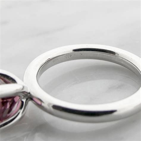 Witgouden Phlox Ring Gezet Met Roze Toermalijn En Diamant 0 04 Ct