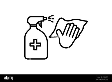 Antiseptic Spray Bottle Element Antibacterial Disinfect Surfaces Wet Cleaning Icon Related To