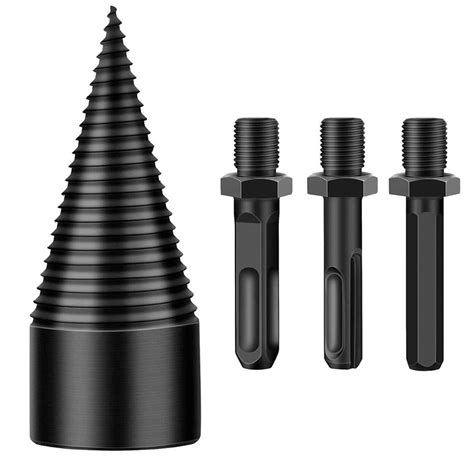 Wood Splitter Drill Bits Heavy Duty Drill Screw Cone Driver Removable