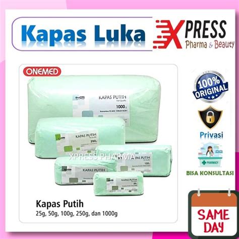 XPRESS Kapas Onemed Luka Pembalut Gulung Putih 250 Gram Lazada