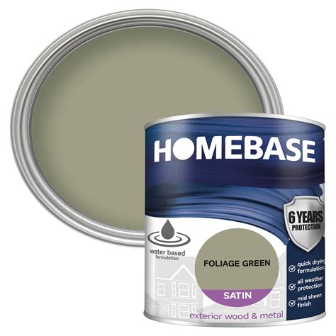 Homebase Exterior Satin Paint - Foliage Green 750ml | Homebase