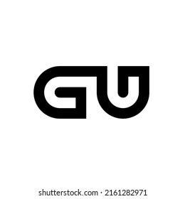 Letter Gu Monogram Logo Design Stock Vector Royalty Free