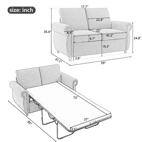 Standard Size Sofa Bed Dimensions Baci Living Room