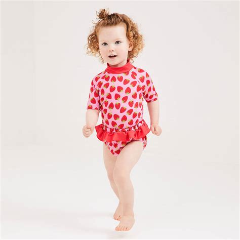 Mitty James Girls Pink Strawberry Tankini Upf 50 Childrensalon