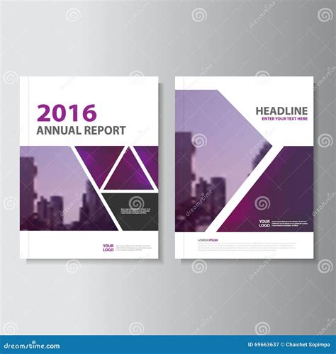 Triangle Purple Annual Report Leaflet Brochure Flyer Template Design