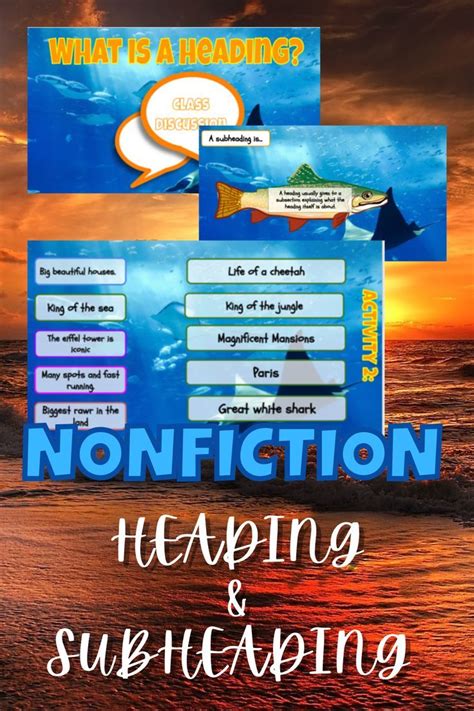 Heading And Subheading Nonfiction Text Feature Lesson