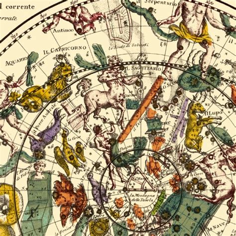 Carta Antica Del Planisfero Celeste Meridionale 1790