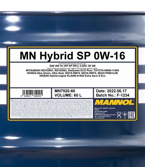 MANNOL Hybrid SP 0W-16