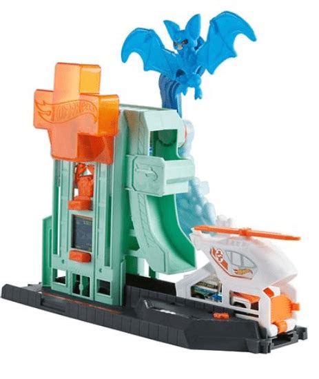 Hot Wheels City Nemesis Bat Hospital Attack Playset Asst Gjk90 Multi