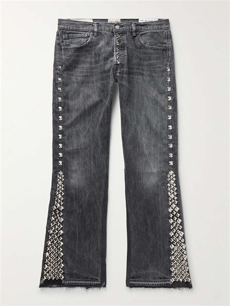 GALLERY DEPT. LA Slim-Fit Flared Frayed Studded Jeans for Men | MR PORTER