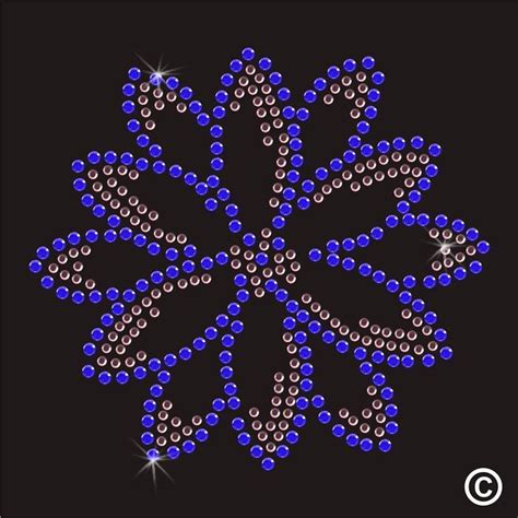 Flower Rhinestone Diamante Transfer Iron On Hotfix Motif Applique Patch