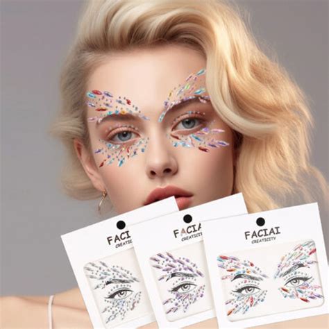 Shiny Rhinestones 3d Diamond Body Makeup Eyebrow Stickers Face Jewels