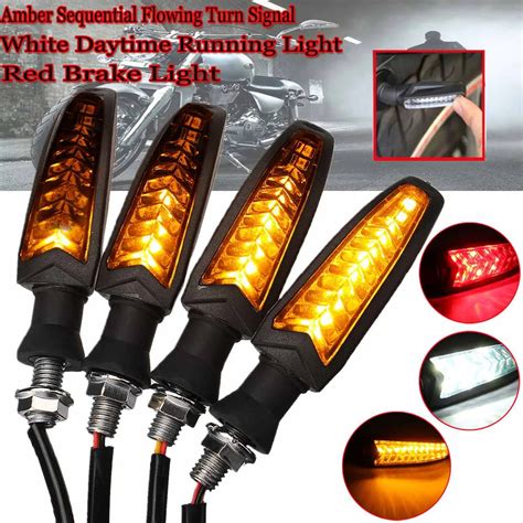 4pcs Motorcycle LED Turn Signal Indicator Light Lamp For Harley For