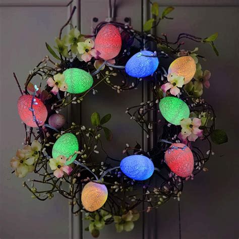 Easter Egg Led String Light 35ft With 10 Eggs Ornament Etsy